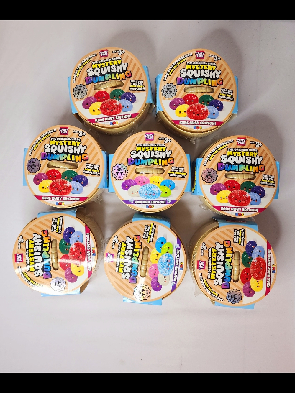 Lot of 8 Crazy Fun Mystery Squishy Dumpling Sealed Blind Box Sensory Fidget Toy